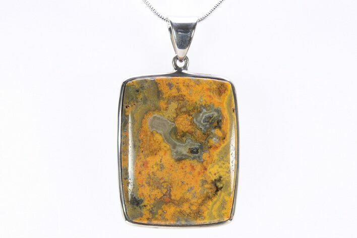 Bumblebee Jasper Pendant (Necklace) - Sterling Silver #240230